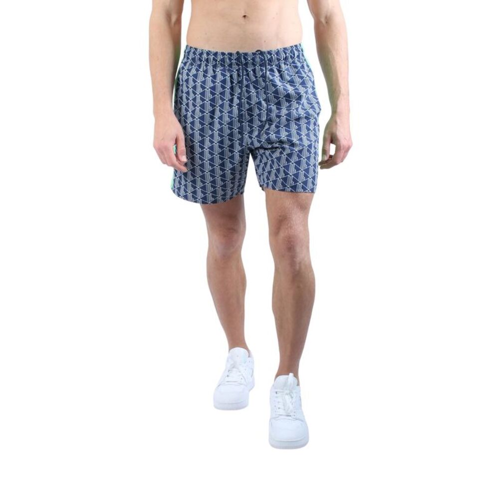 Lacoste Mens Monogram Mid Length Swimming Trunks / Multicolored